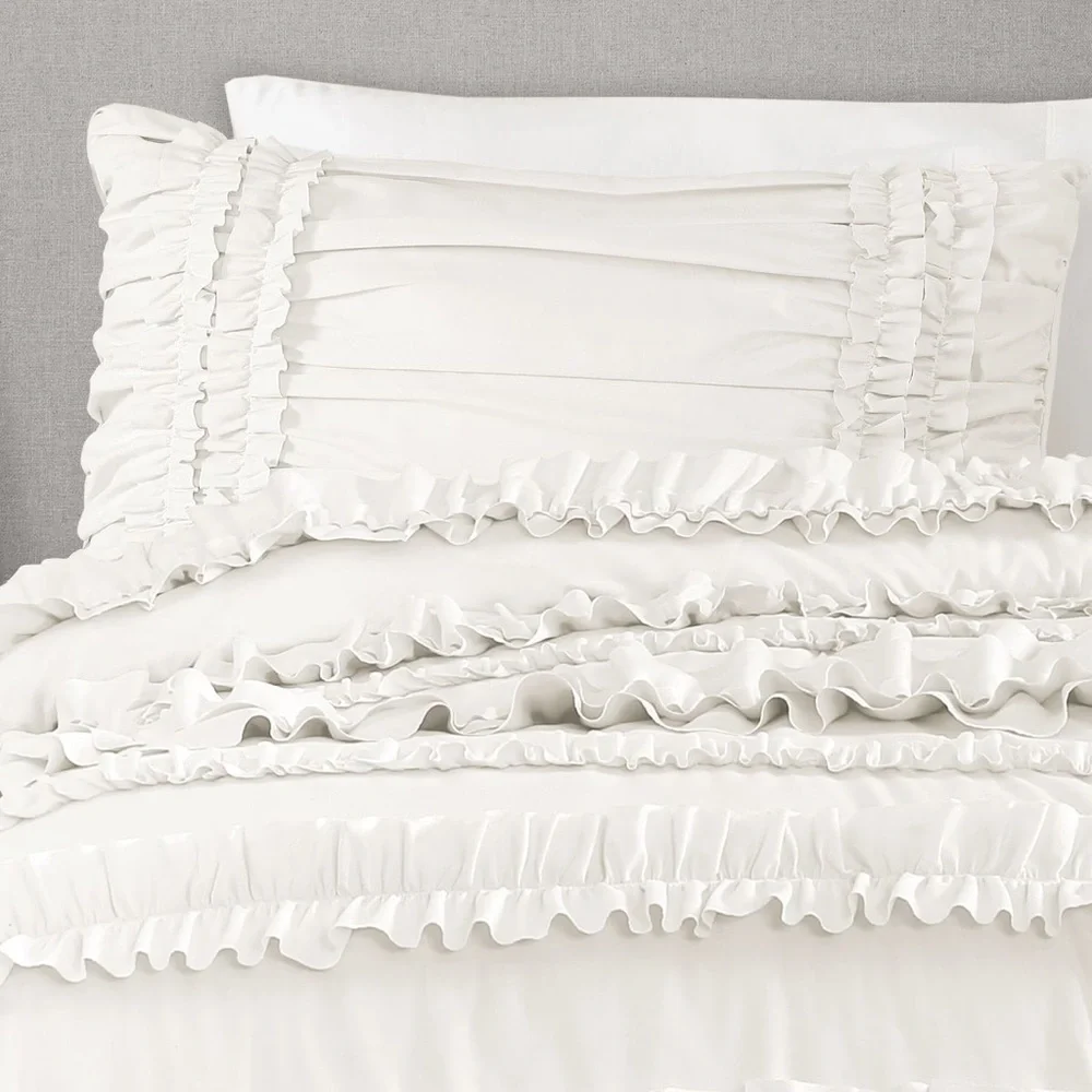 Lush Decor Belle White Comforter 3 Piece Set! Twin XL